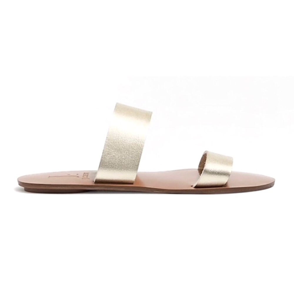 J. CREW Metallic Gold Easy Summer Slide Sandal - Picture 4 of 6